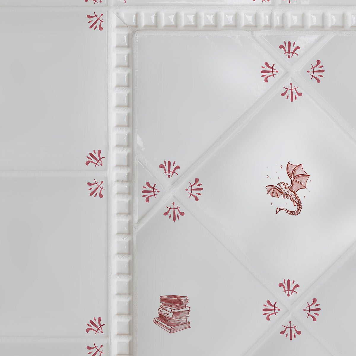 ♥春の特価10%OFF　レイモンドルデュックRaymonde Leducタイル画 Dragon Delft Tile | Petra Palumbo