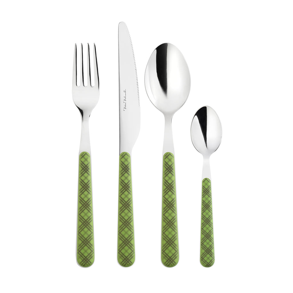 Tartan Cutlery, 4 Piece Set, Green