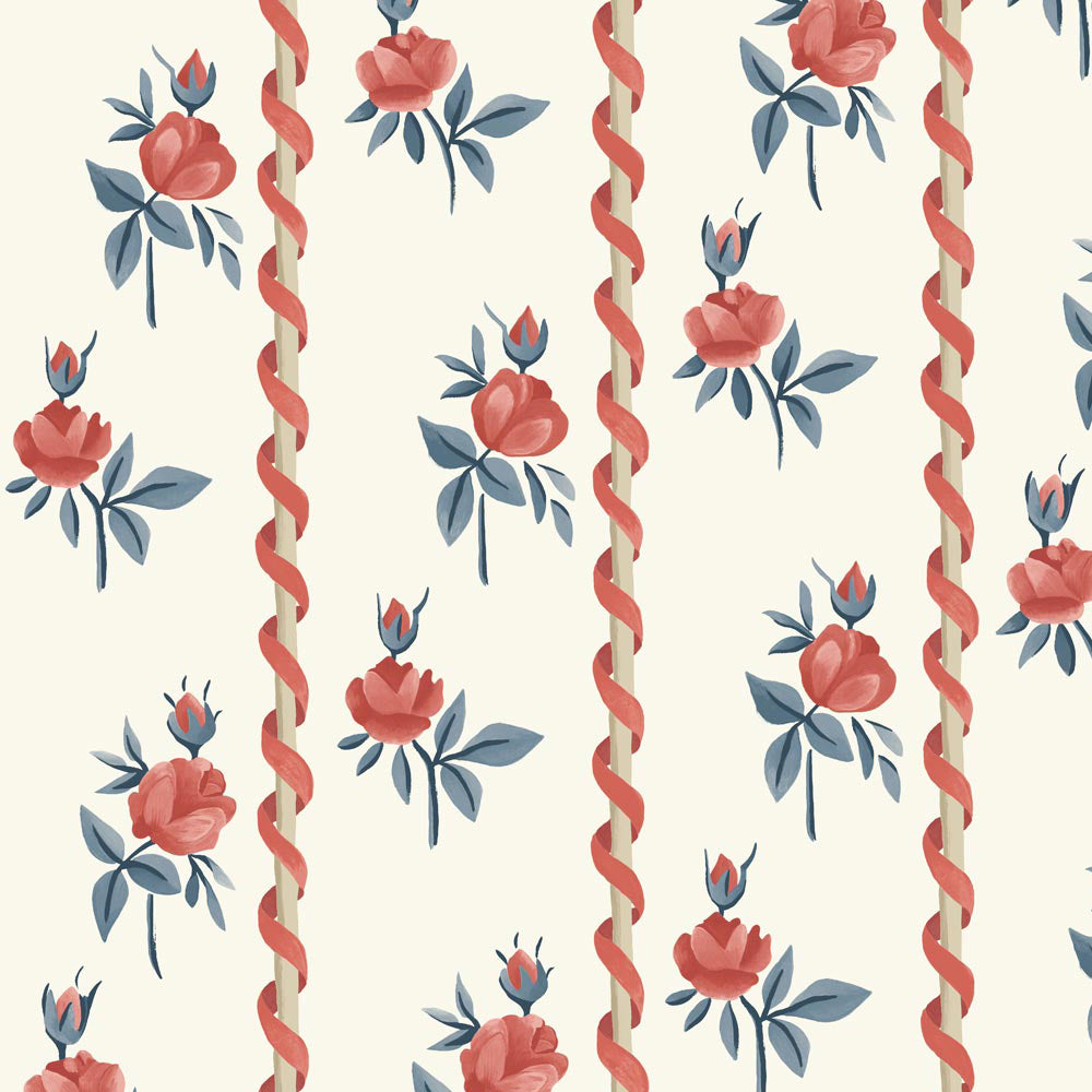 Poles and Roses I Wallpaper, Chantilly I