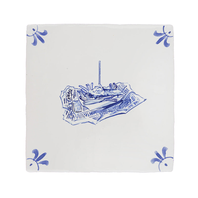 Fish and Chips Delft Tile