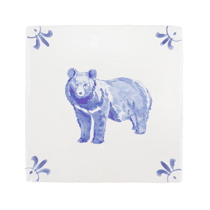 Black Bear Delft Tile