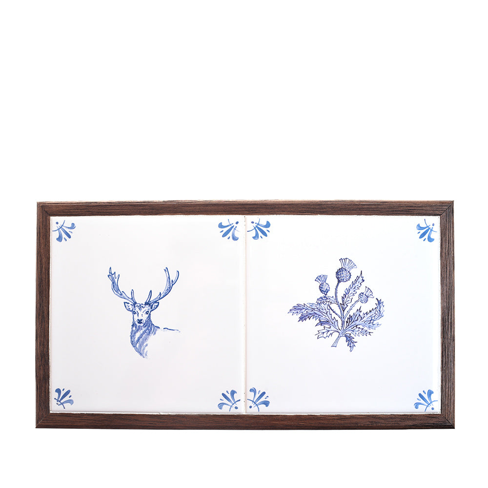 Stag and Thistle Tile Double Trivet