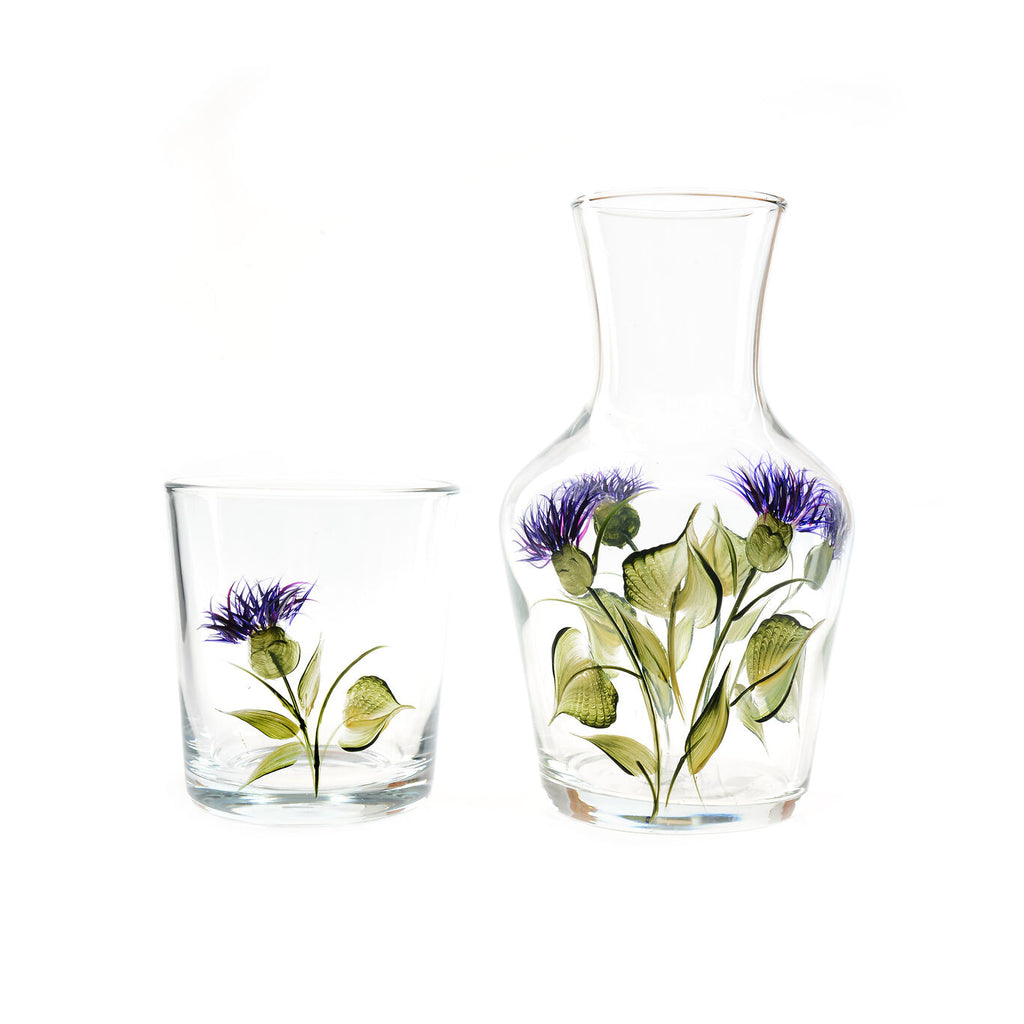 Plume Thistle Carafe And Tumbler