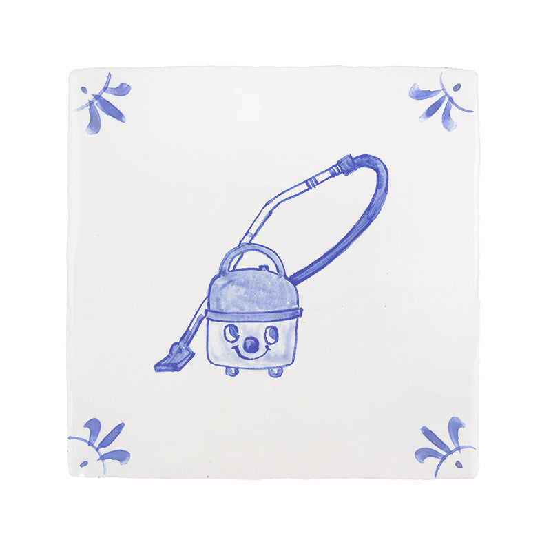 The Happy Hoover Delft Tile