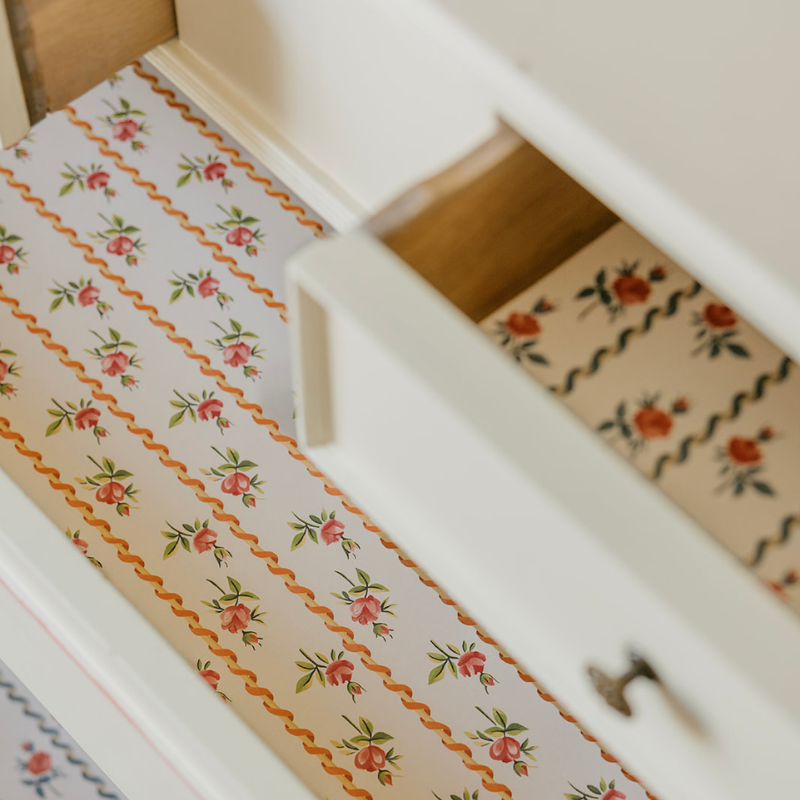 How to Line your Drawers with Wallpaper
