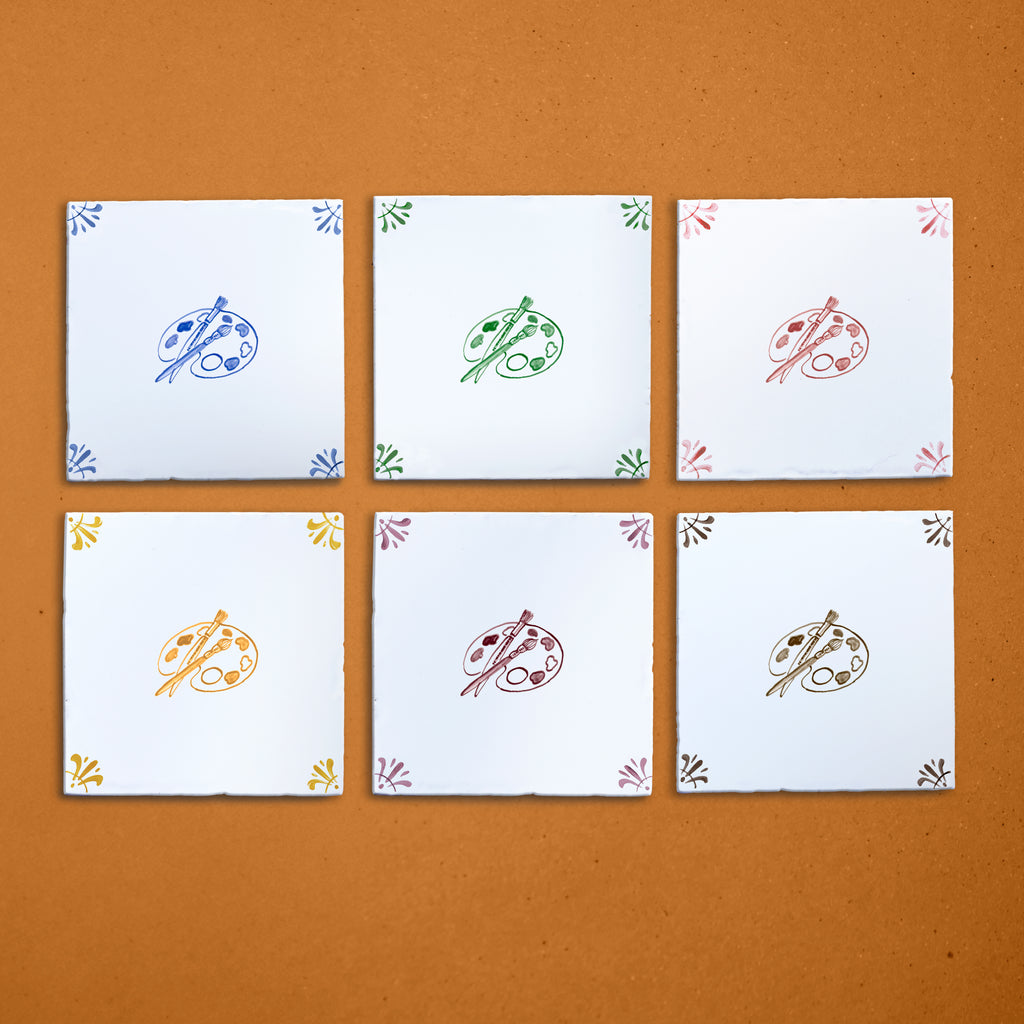 Artist Palette Delft Tile