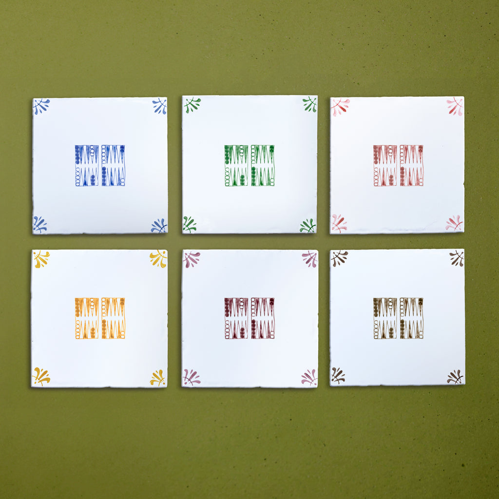 Backgammon Delft Tile