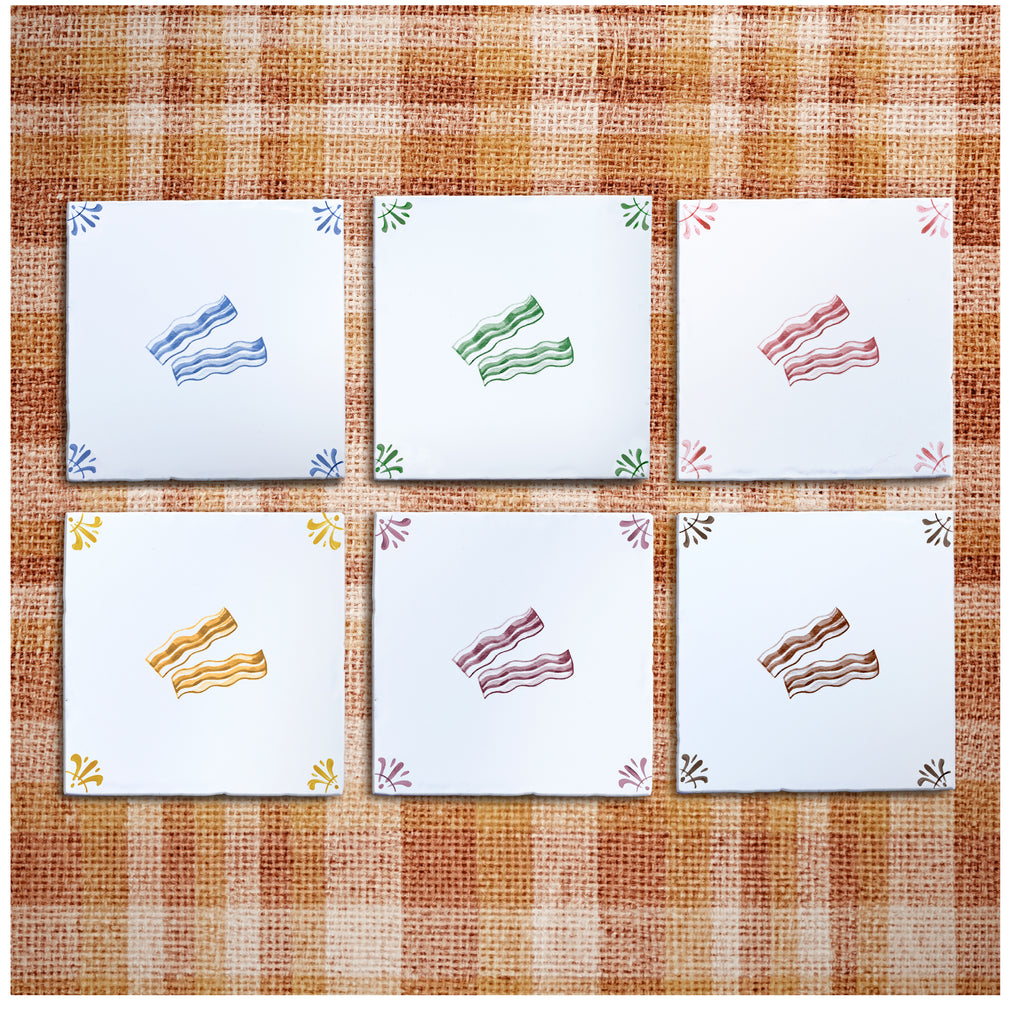 Bacon Slices Delft Tile