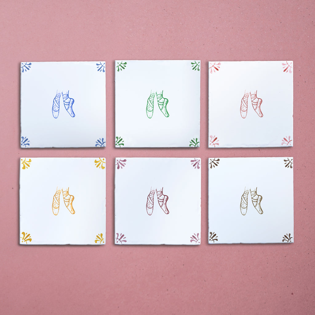 Ballet Pointe Shoes Delft Tile