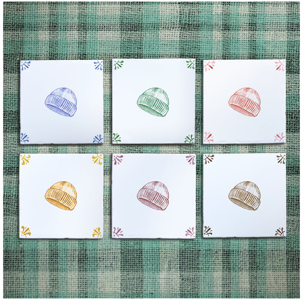Beanie Hat Delft Tile