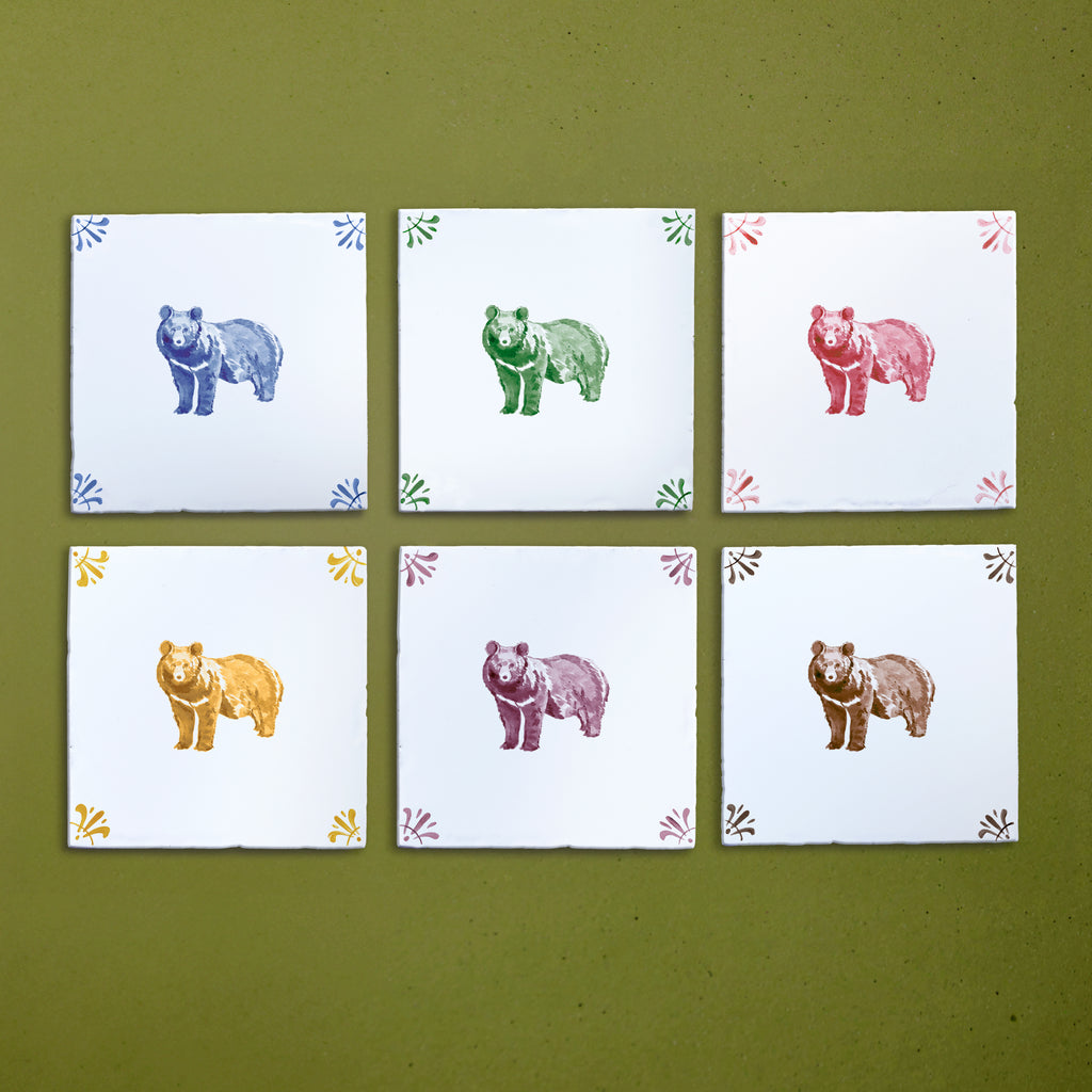 Black Bear Delft Tile