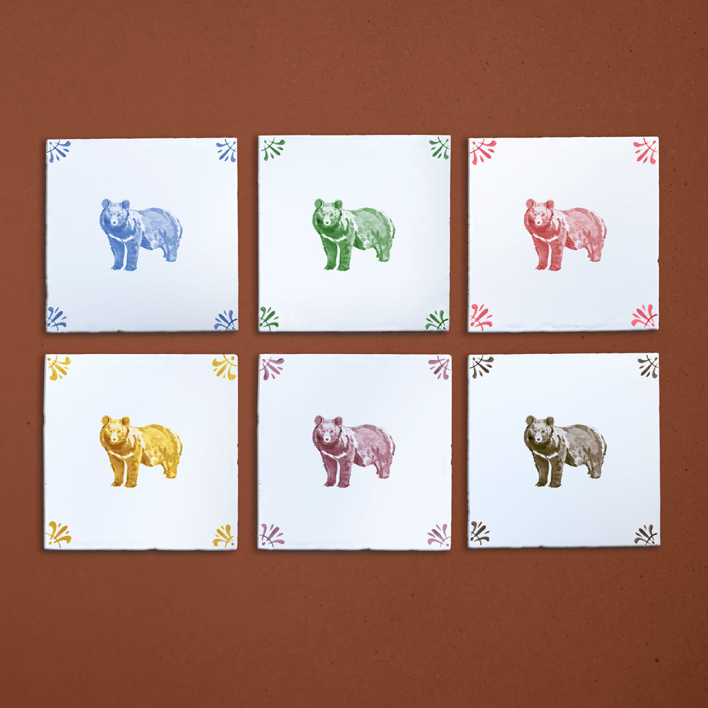 Black Bear Delft Tile