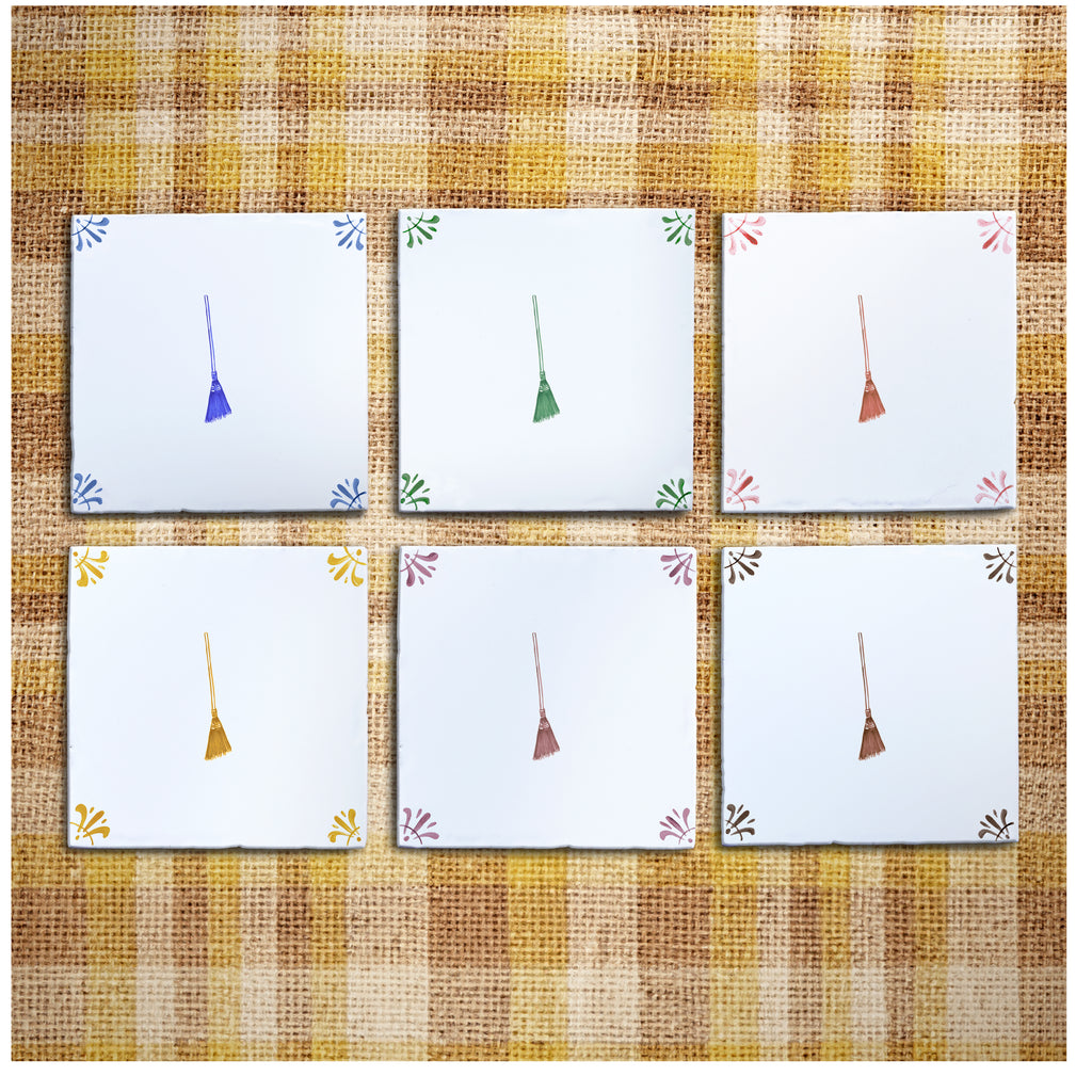 Broom Delft Tile