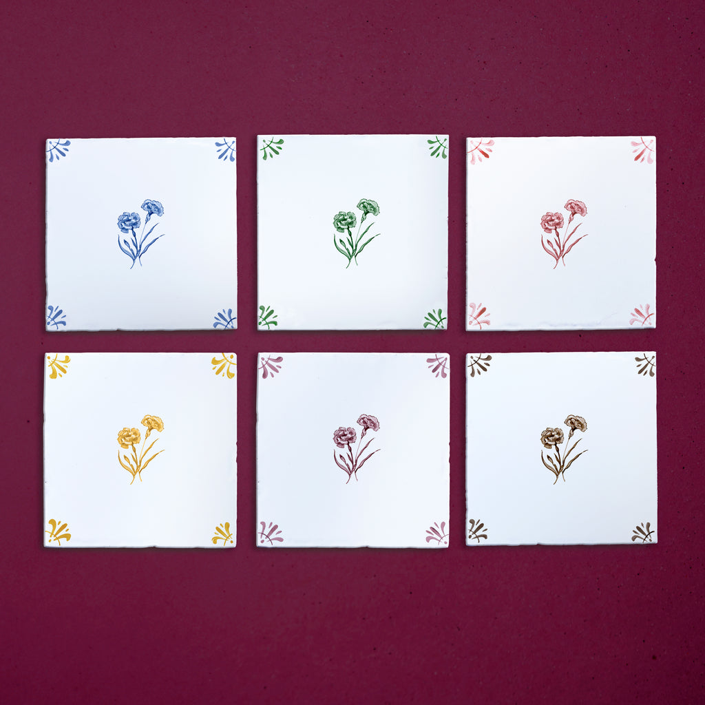Carnation Delft Tile