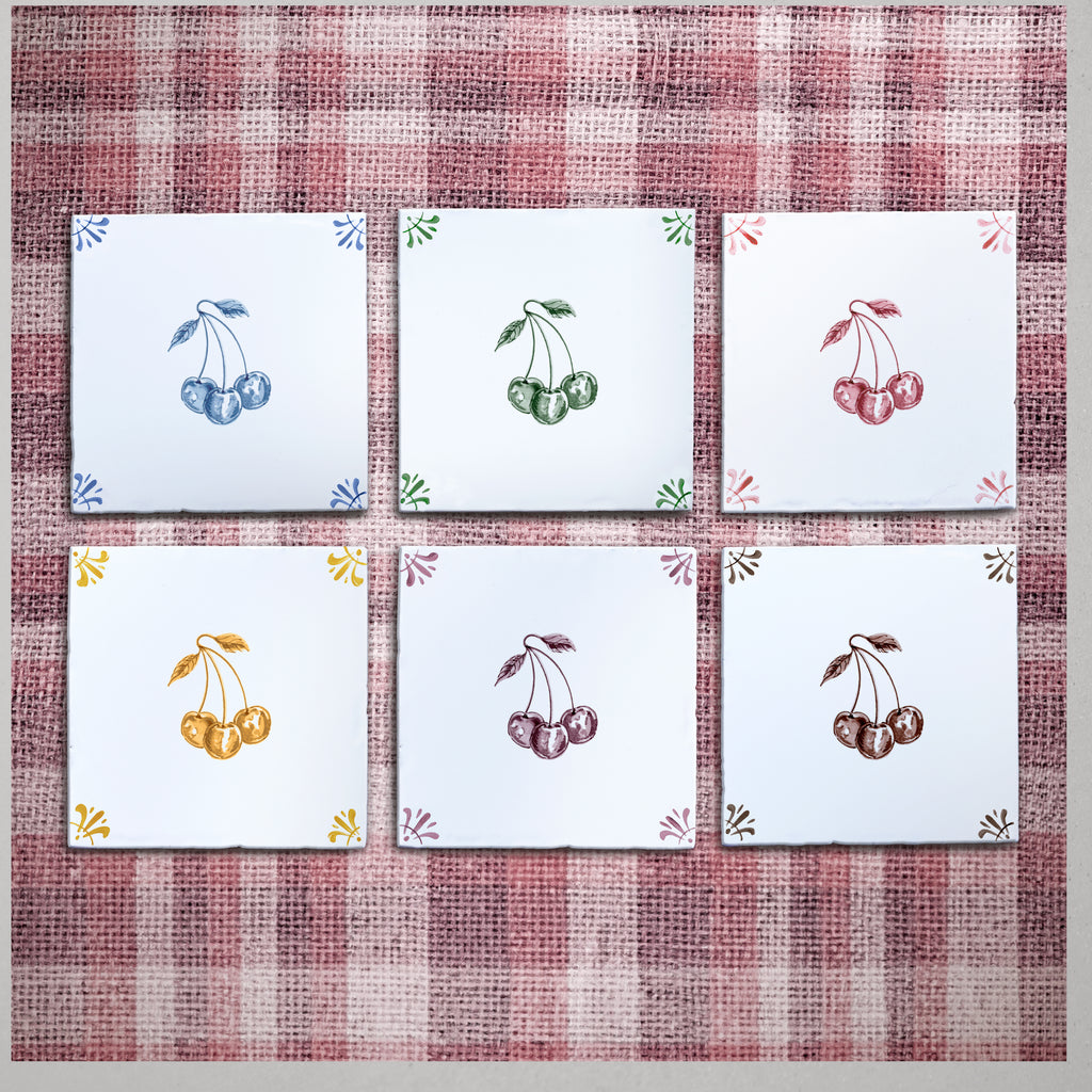 Cherries Delft Tile