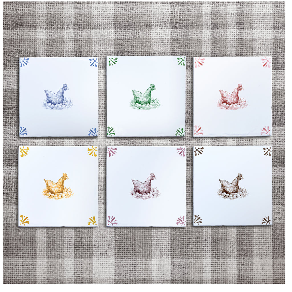 Chicken Delft Tile