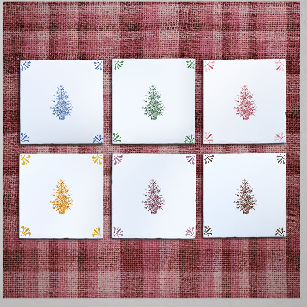 Christmas Tree Delft Tile