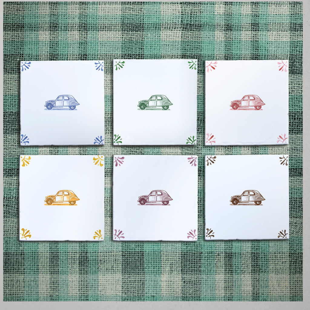 Citroen 2CV Delft Tile