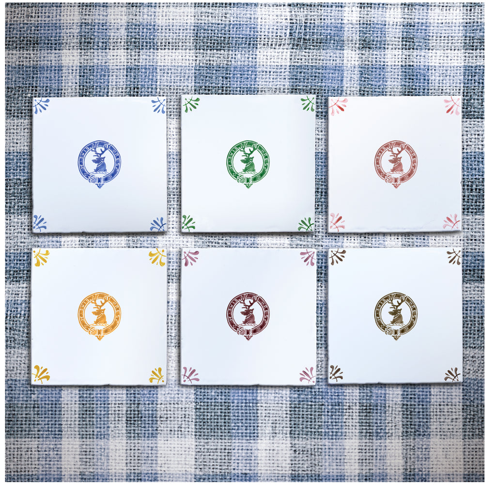 Clan Fraser Crest Delft Tile