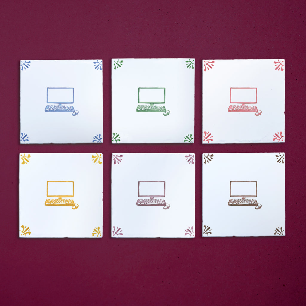 Computer Monitor Delft Tile