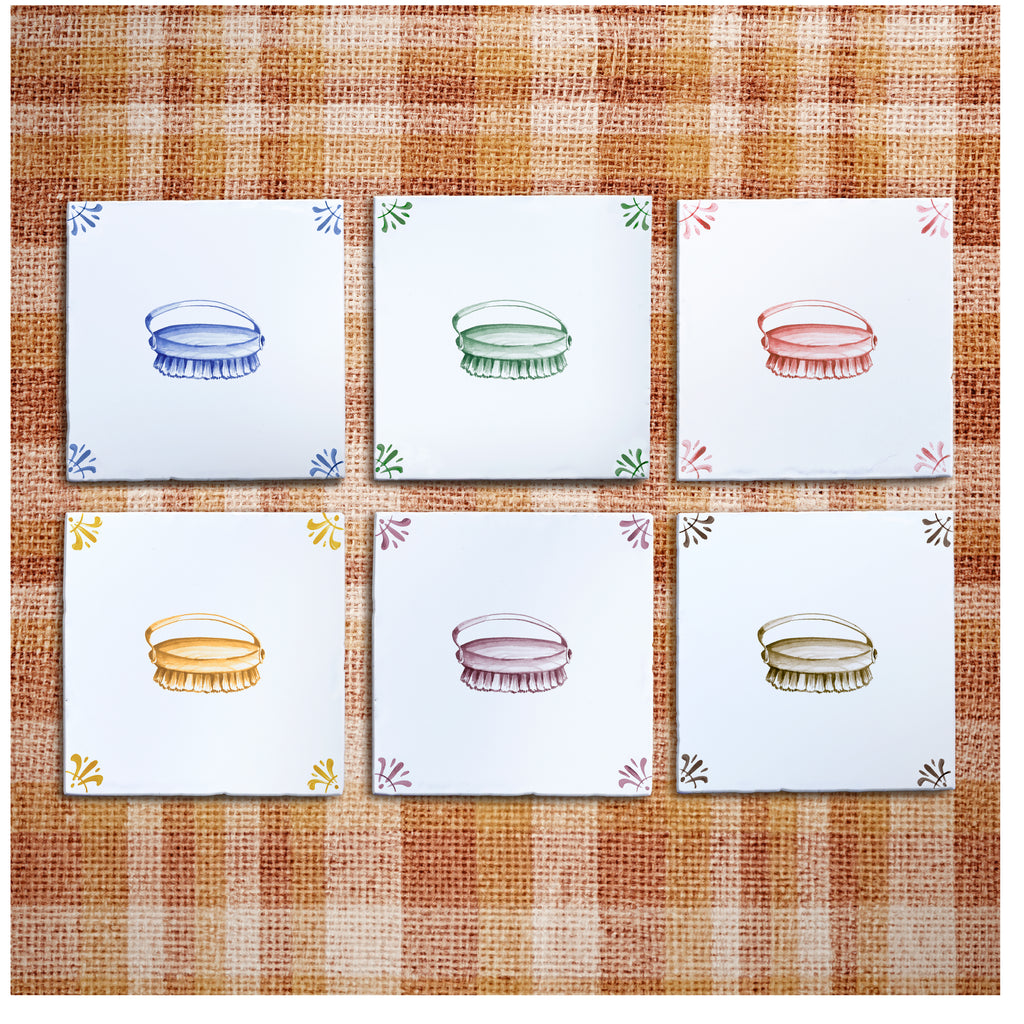 Dry Brush Delft Tile