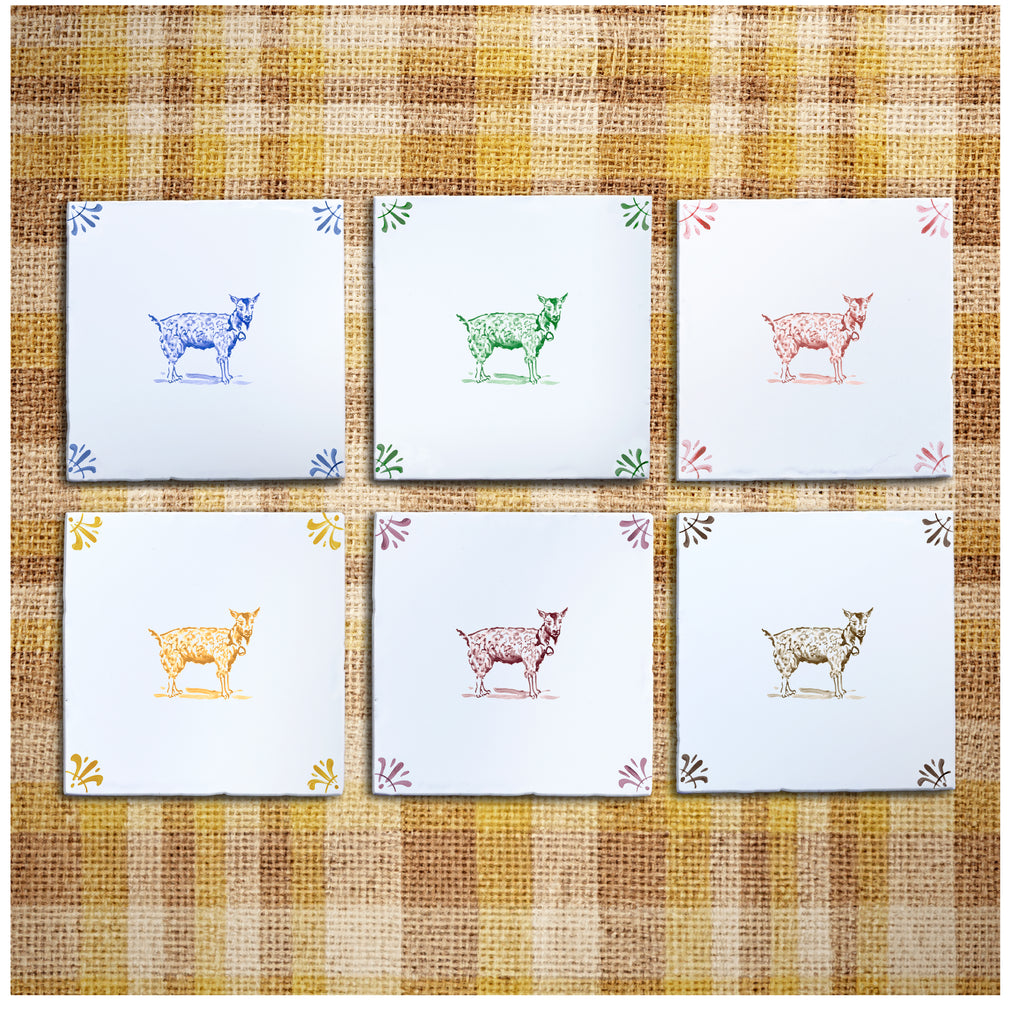 Goat Delft Tile