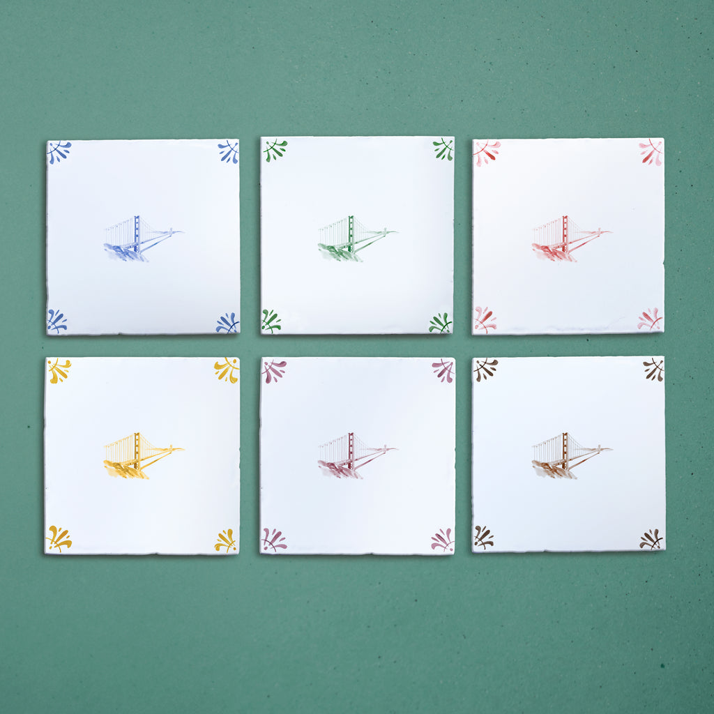 Golden Gate Bridge Delft Tile