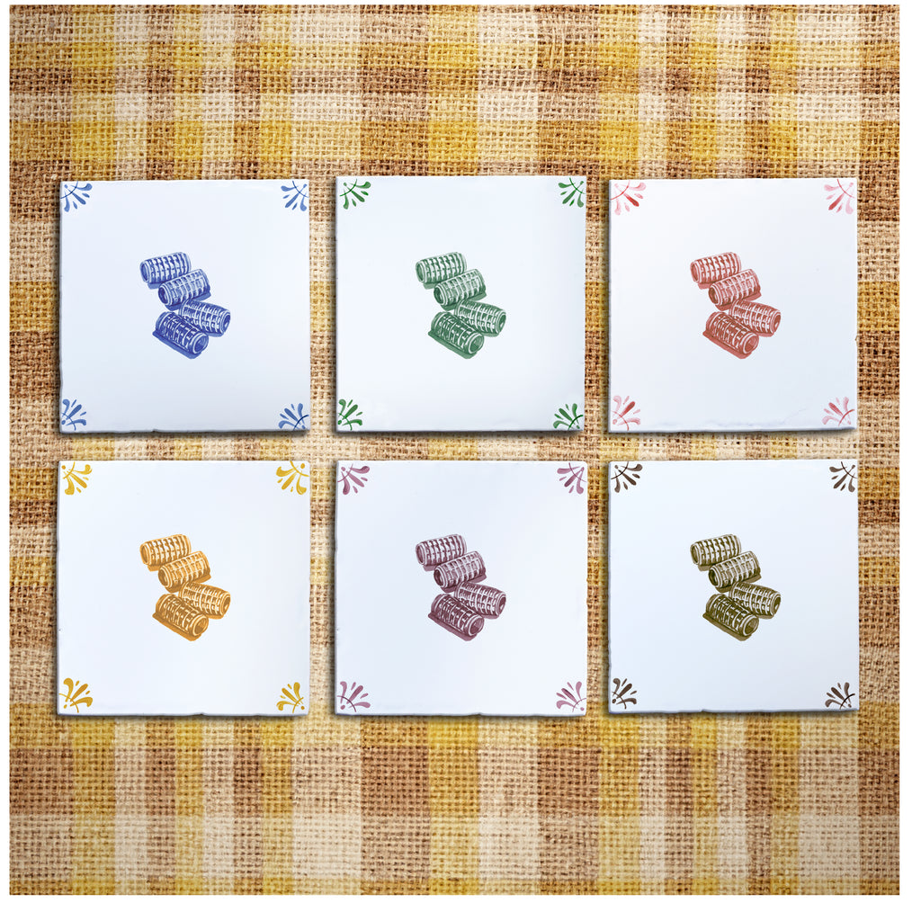 Hair Curlers Delft Tile