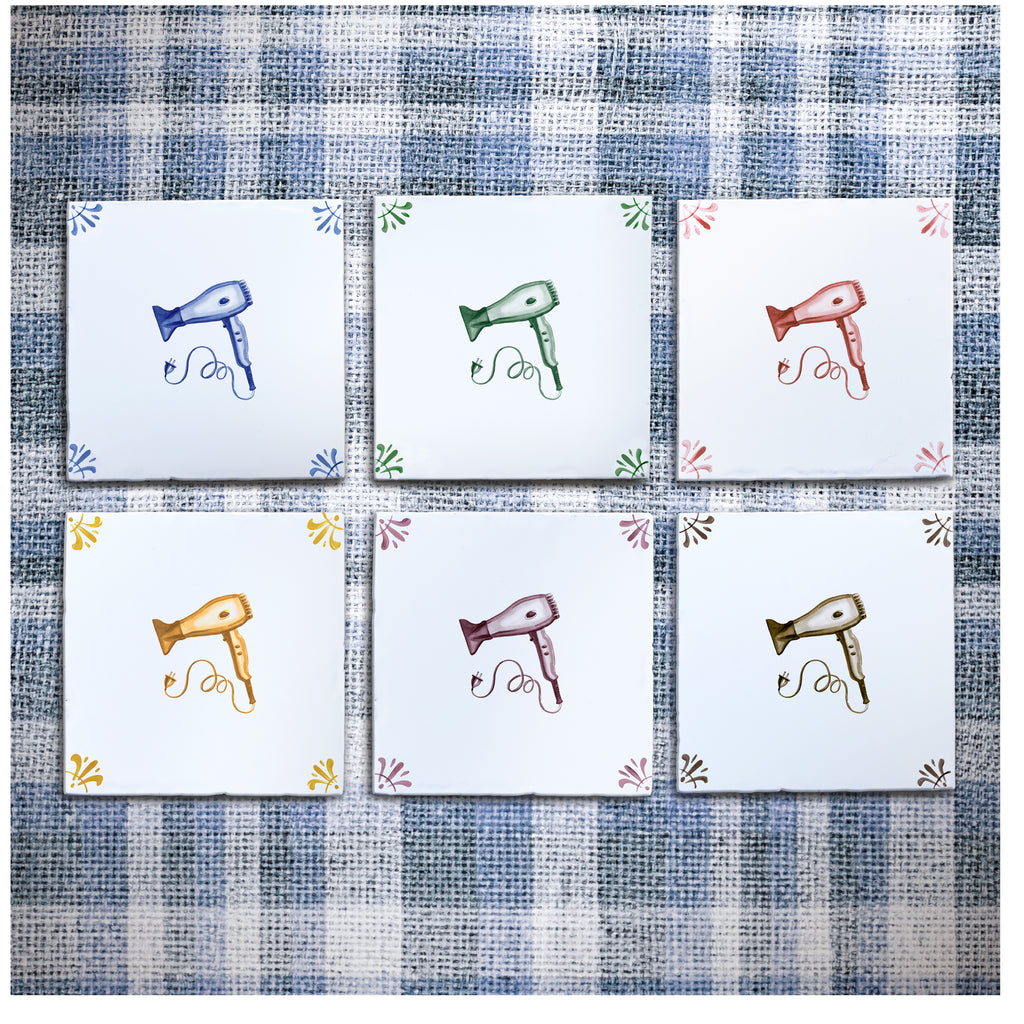 Hair Dryer Delft Tile