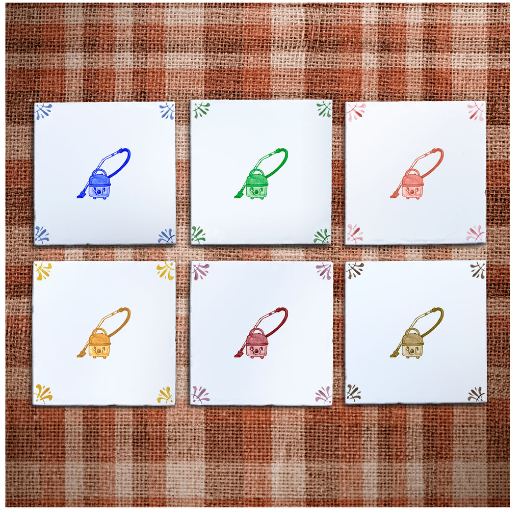 The Happy Hoover Delft Tile