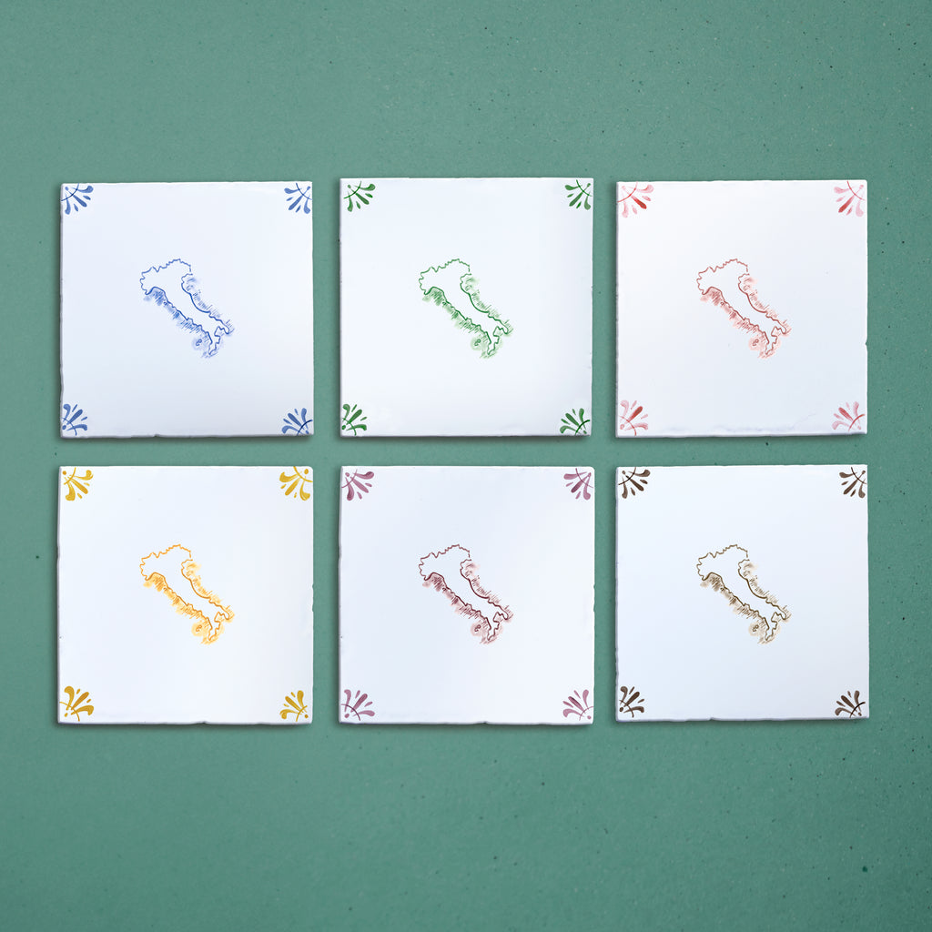 Map of Italy Delft Tile