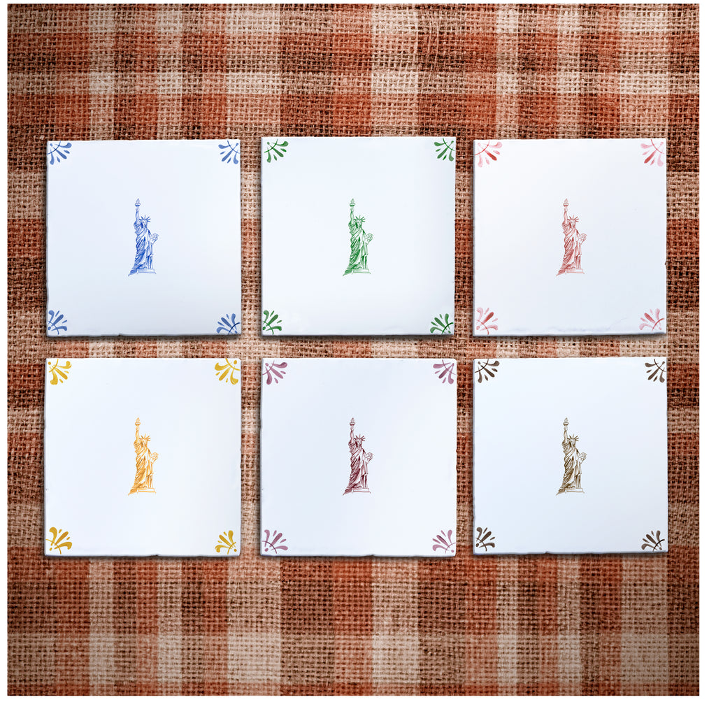 Lady Liberty Delft Tile