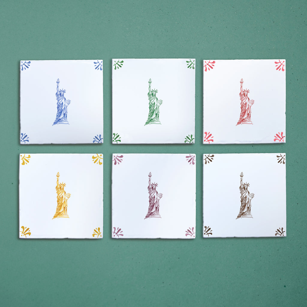Lady Liberty Delft Tile