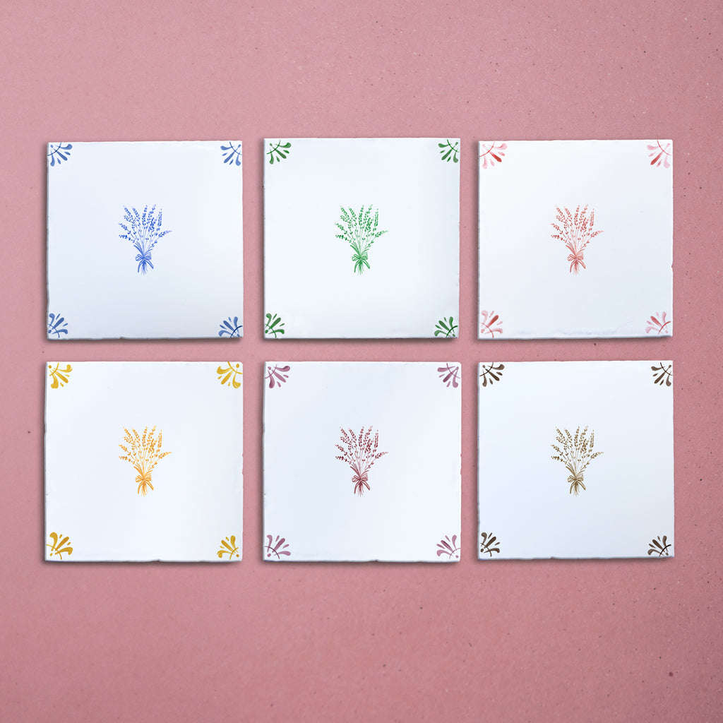 Bunch of Lavender Delft Tile
