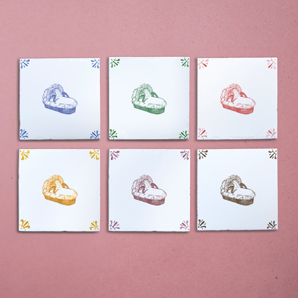 Moses Basket Delft Tile