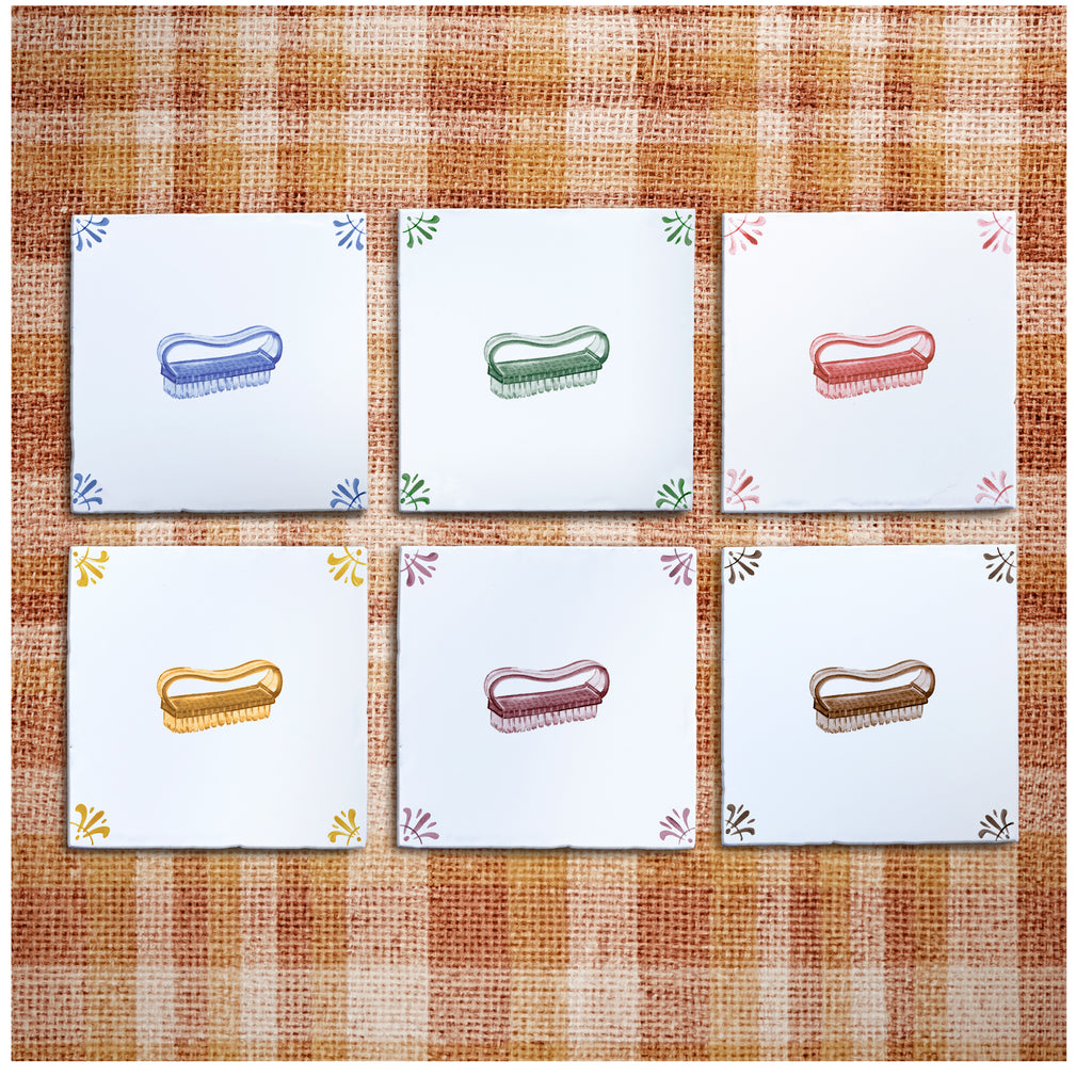 Nail Brush Delft Tile