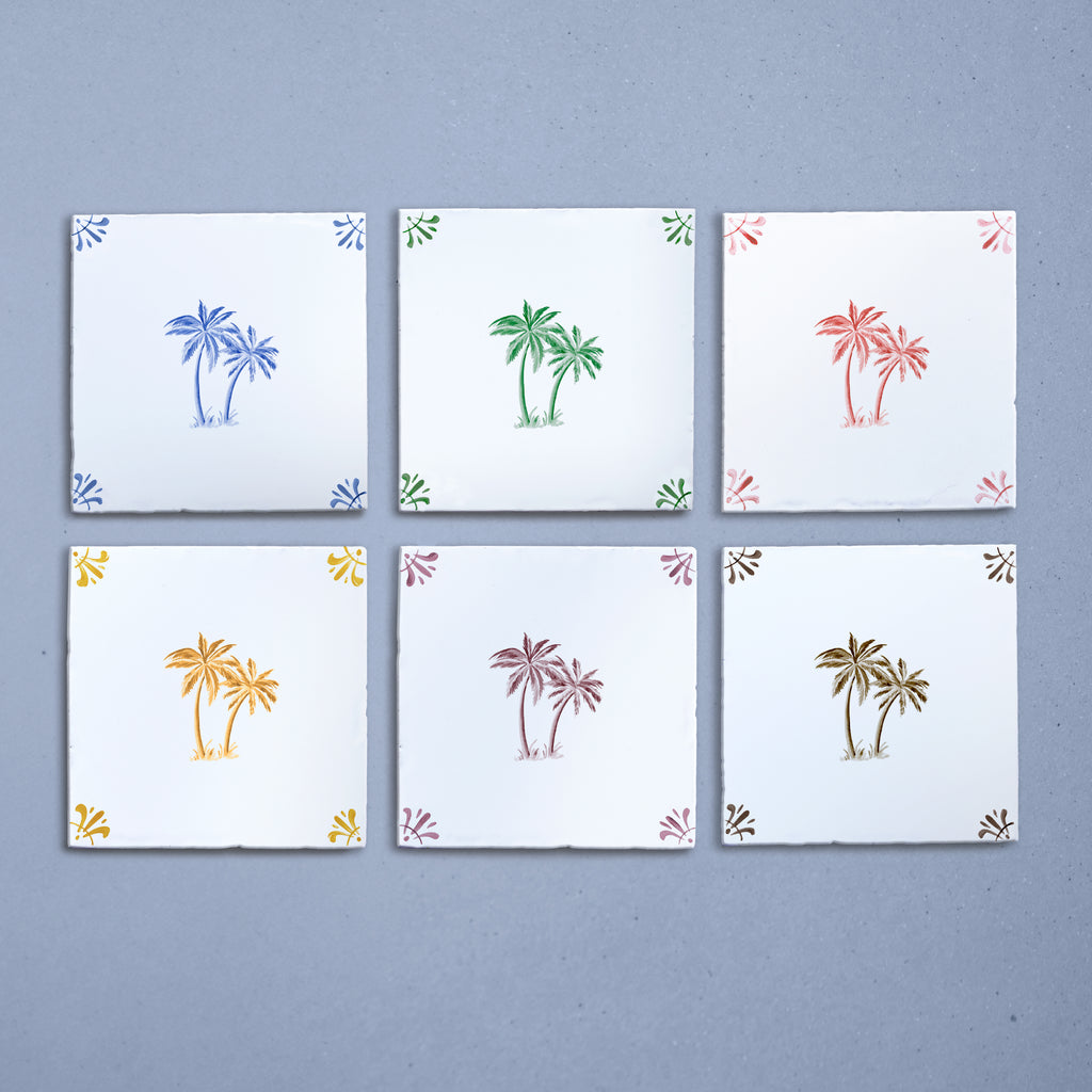 Palm Trees Delft Tile