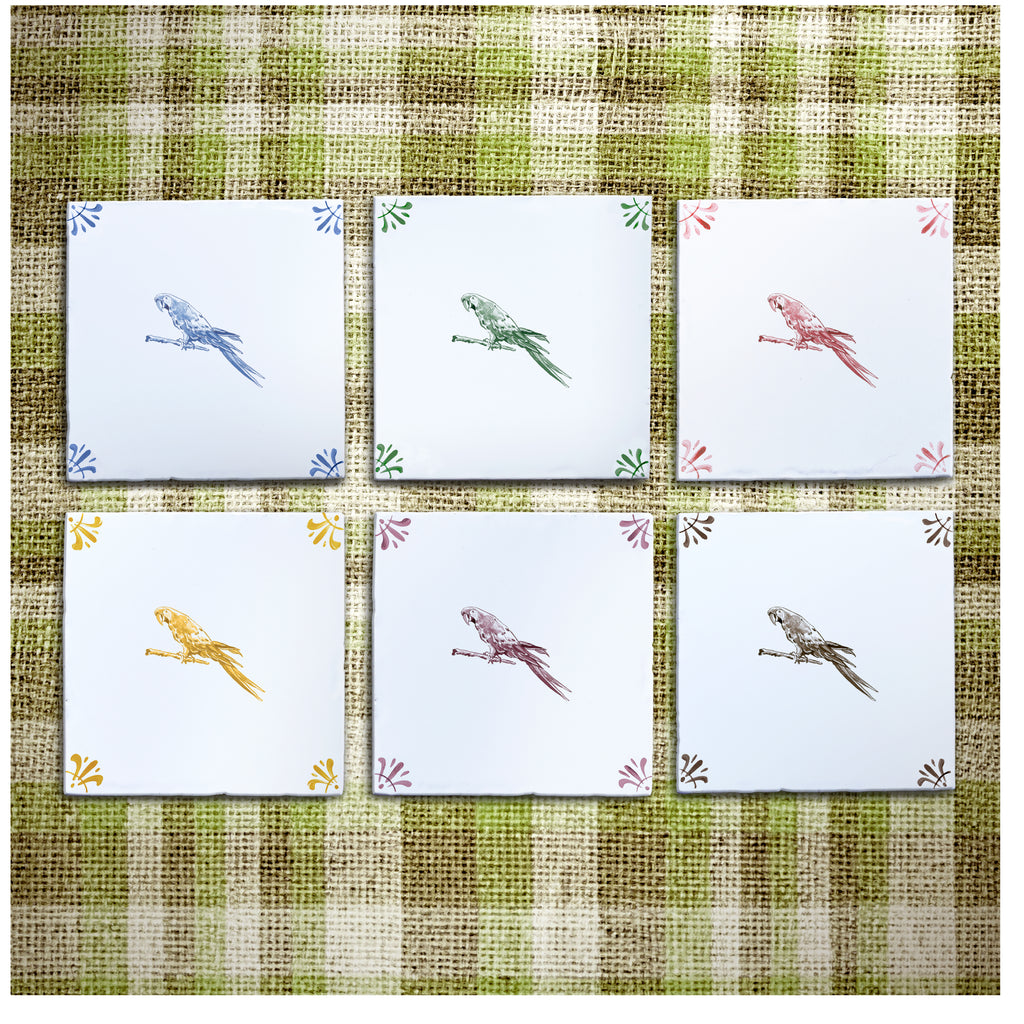 Macaw Parrot Delft Tile