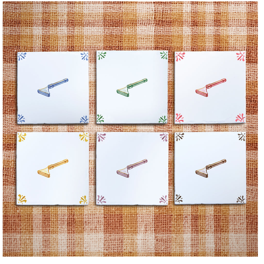 Razor Delft Tile, Gold Lustre