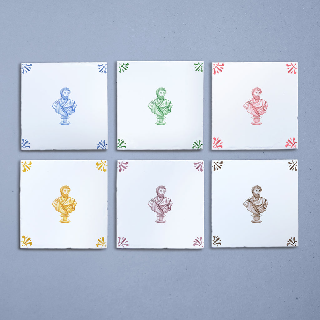 Roman Bust Delft Tile