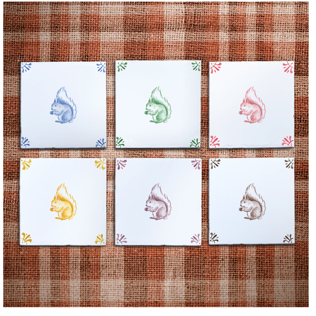Squirrel Delft Tile