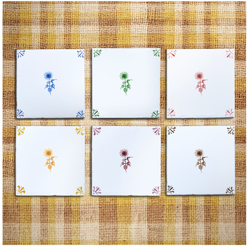 Sunflower Delft Tile