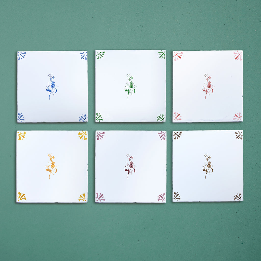 Sweet Pea Delft Tile