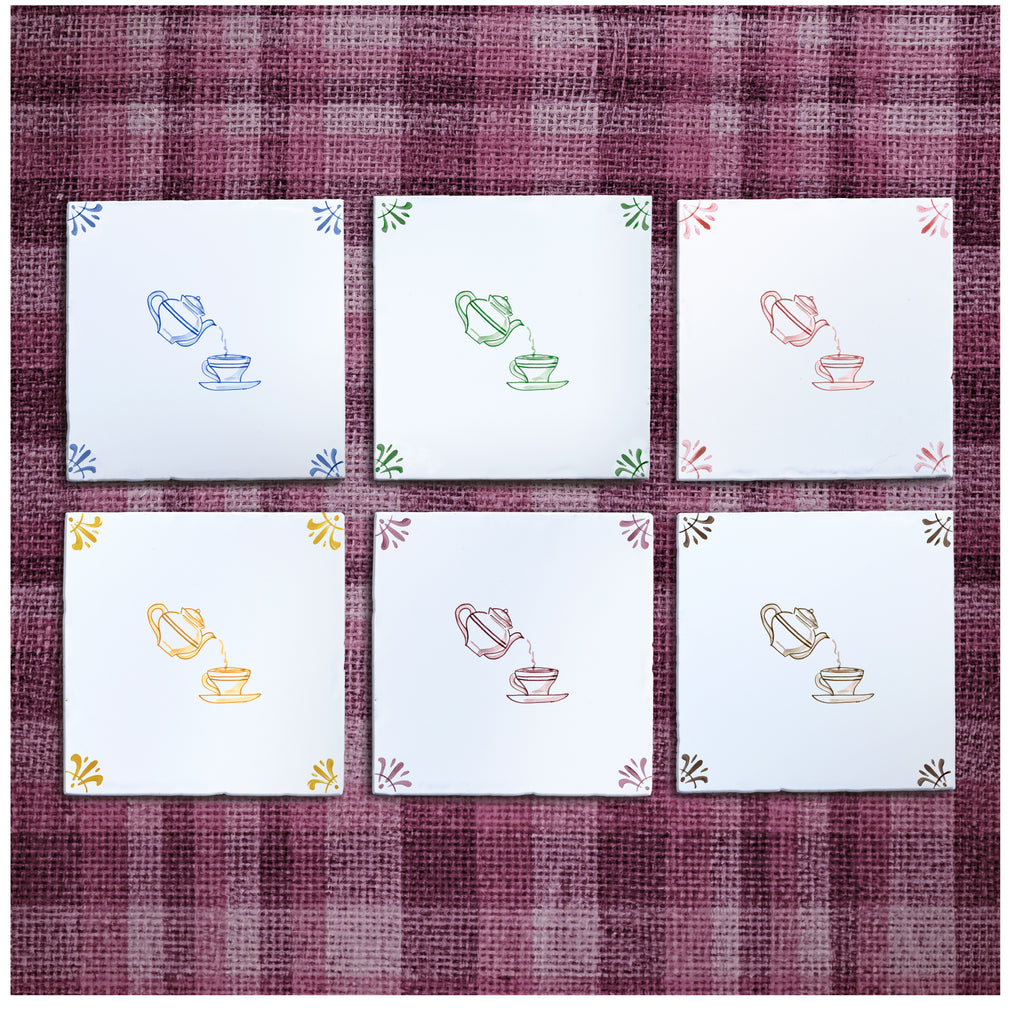 Tea Time Delft Floor Tile