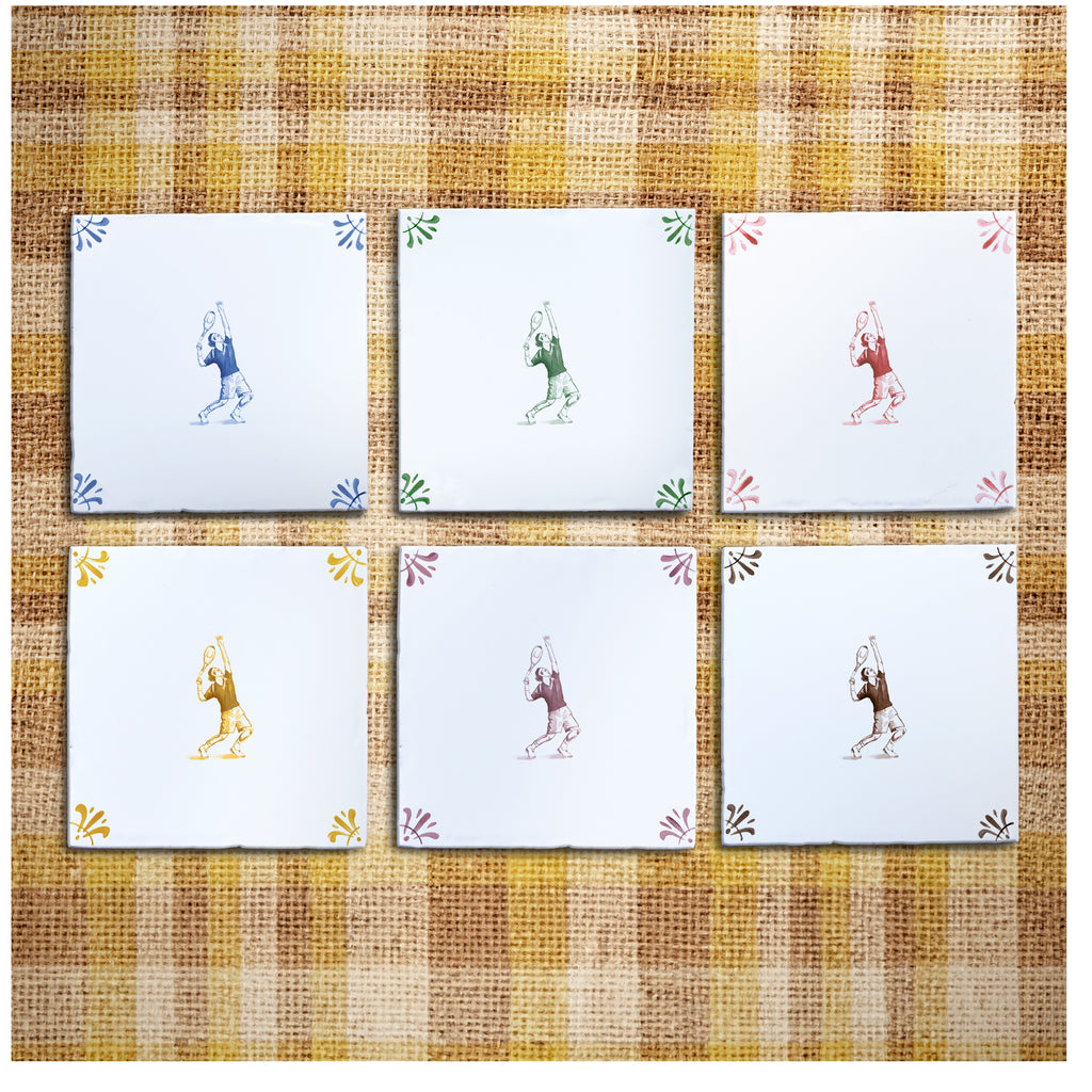 Tennis Player Delft Tile