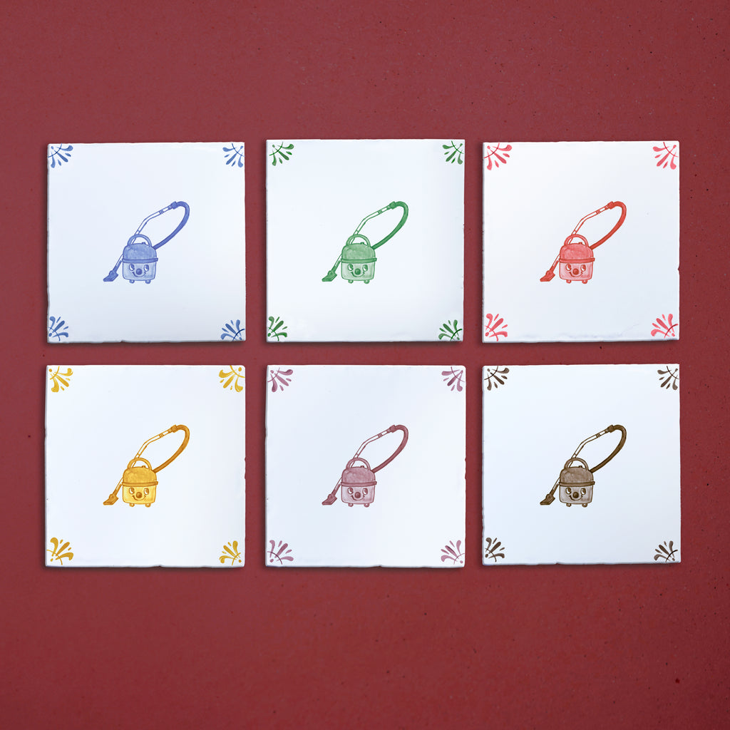 The Happy Hoover Delft Tile