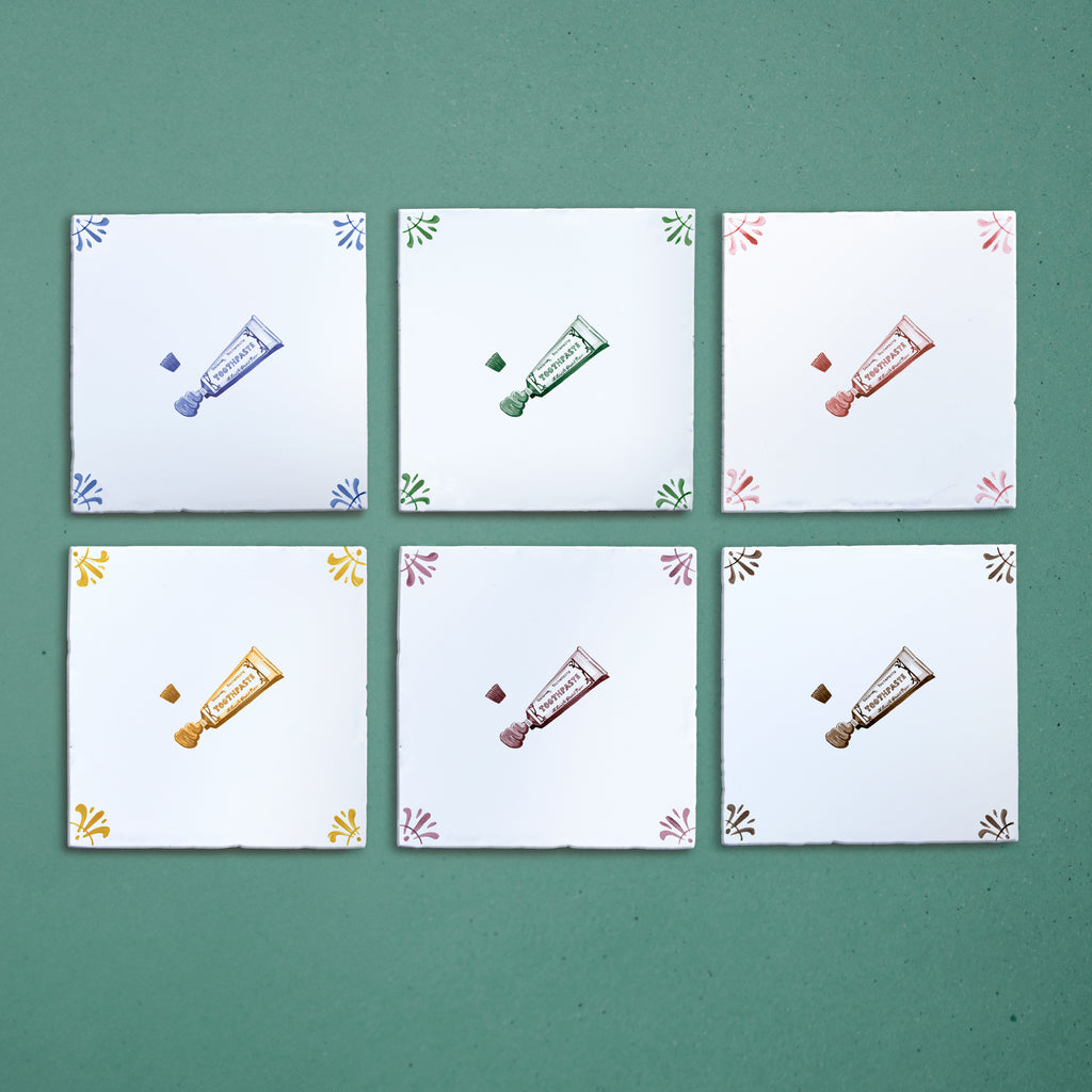 Toothpaste Delft Tile