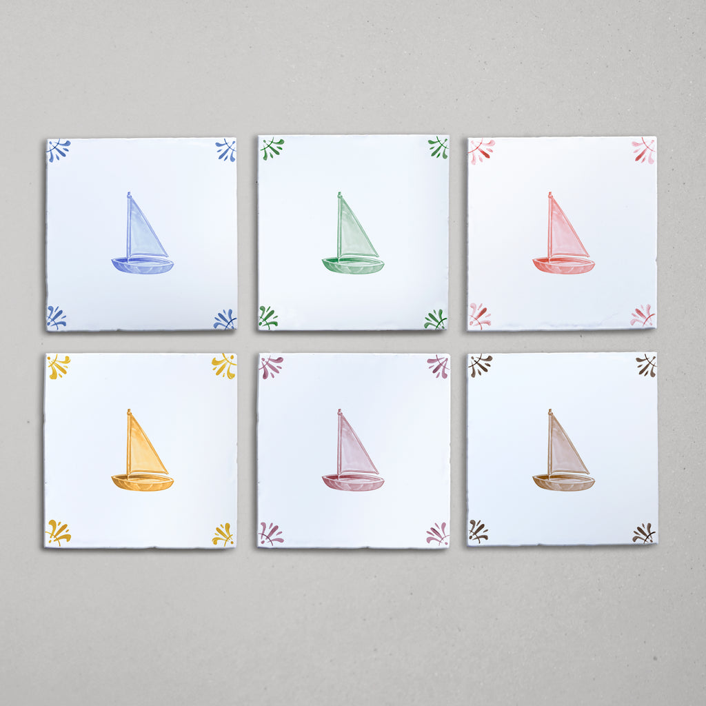 Toy Boat Delft Floor Tile