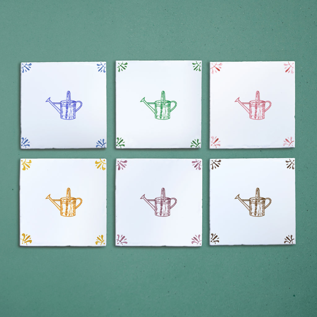 Watering Can Delft Tile