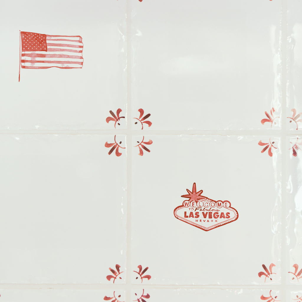 American Flag Delft Tile